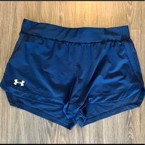 Navy Blue Fitted Running Shorts - Under Armour